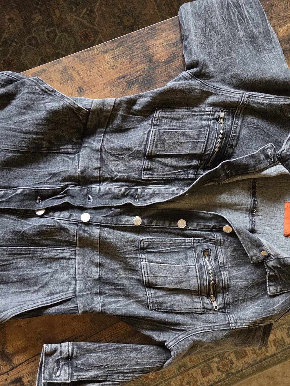 Womens Black Denim Jumpsuit